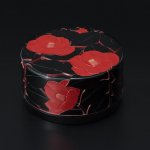 Carved Lacquer Food Box “Crimson Mountain Camellia”