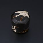 Maki-e Tea Container With Design of Herons in the Reed