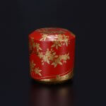 Scarlet Tea Container With Design of Cherry Blossoms