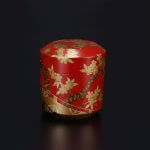 Scarlet Tea Container With Design of Cherry Blossoms