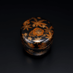 Large Black Lacquered Tea Caddy with Cloud Brocade Design